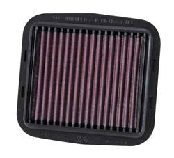 The K&N DU-1112R racing air filter is made with just two layers of cotton instead of four and fewer pleats for even less air restriction