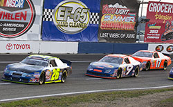 Greg Pursley, who leads the NASCAR K&N Pro Series West points championship, took the race lead on lap one, but a mechanical problem forced him into the pits halfway through the race 