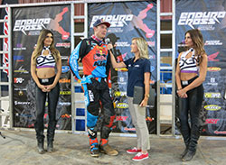 Cody Webb on the podium after Endurcross round 4 in Scottsdale, Arizona