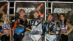 Colton Haaker, Cody Webb, and Mike Brown share the podium