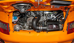 K&N air intake system on 2007 Porsche 911 GT3 RS with a 3.6L engine