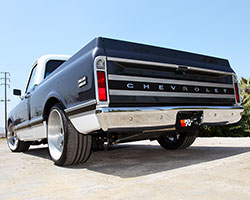The aluminum trim on this 1969 Chevrolet C10 Pickup was brushed and clear coated to match the HRE wheels