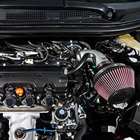 A custom K&N air intake system and high-flow performance air filter helps the Fox Marketing 2016 Honda HR-V SEMA show car breathe
