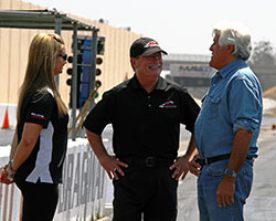 In addition to Frank Hawley’s appearance on the CNBC series “Jay Leno’s Garage”, with Jay Leno, two-time NHRA K&N Horsepower Challenge champion Erica Enders-Stevens was on set