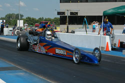 A Brodix dragster ready for action on the strip.