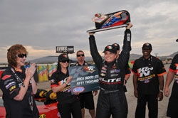 In 2014 professional NHRA Pro-Stock driver Erica Enders-Stevens beat Dave Connolly becoming the first female winner of a K&N NHRA Horsepower Challenge and took home the $50,000 prize