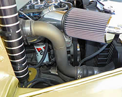 K&N air filter and oil filter on the Hogie Shine Rat Rod