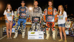 Extreme Dirt Track Pro-Am ATV Racing Podium (left to right)Brad Riley (2nd), Harold Goodman (1st) , Chuckie Creech (3rd)