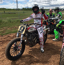 Jared Mees waits in anticipation for the start of the Harley Davidson Flat Track Race at this year’s X Games.