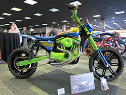 Custom dirt-themed motorcycle by Binford Customs