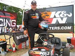 K&N sponsored lawnmower racer Ken Jones. 