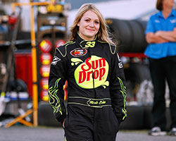 The rookie, 16-year-old, Nicole Behar finished sixth place and matched the highest finish for a female driver in NASCAR K&N Pro Series West history