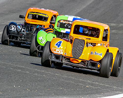 Legends Cars are 5/8 scale purpose built race cars powered by a 122 horsepower Yamaha 1200/1250 cc motorcycle engine & styled after pre-World War II Ford, Chevy or Dodge bodies