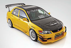 Keoni's Evo encorporates traditional Japanese styling and racing functionality