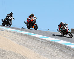 K&N supported racer Kyle Wyman settled into third place at Laguna Seca aboard his Millennium Technologies Harley-Davidson XR1200 motorcycle