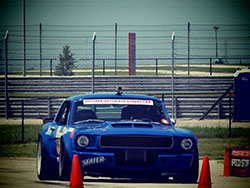 Mike Maier driving his 1966 Mustang in the speed stop challenge