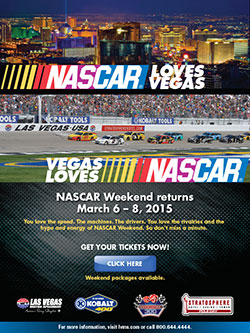 The NASCAR Sprint Cup Series returns to Las Vegas Motor Speedway March 6-8, 2015