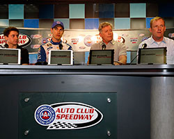 Jim Cassidy, Tom McGann, Joey Logano and James Bickford were on hand to announce the 12-year extension between NASCAR and K&N Filters