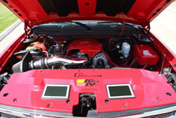 Navarrete uses K&N High-flow air intake system and wrench-off oil filters on his 2008 Chevrolet Silverado RST Edition