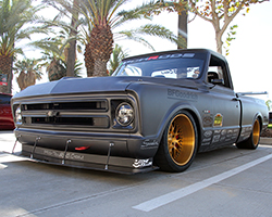 During a two-year hiatus from racing Brandy Phillips and her husband Rob built Brandy's 1972 Chevrolet C10 R race truck using ideas Rob gained while driving his 1969 Chevy C10