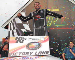 Sergio Pena wins the NASCAR K&N Pro Series East Biscuitville 125