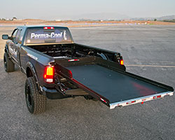 Perma-Cool Ram 2500 Mega Cab Long Bed has been outfitted with a CargoGlide bed slide out