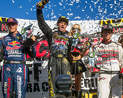 On the final lap of LOORRS Pro-2 round 6 RJ was caught by a hard-charging Bryce Menzies in a drag race to the line