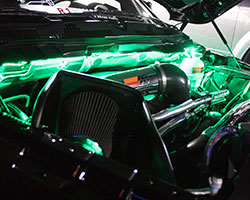 Jared from Sin City Mopars car club, proudly had his K&N short ram intake equipped Dodge Ram on display