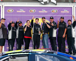Representatives from K&N and Bully Hill Vineyards were on site to congratulate Scott Heckert on his first NASCAR K&N Pro Series East victory at Watkins Glen International