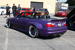 Purple convertible M3 at Shutter Space Randy Higbee Gallery, Costa Mesa, California sponsored by Crooks & Castles and Super Street