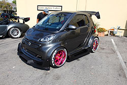 Smart car at Shutter Space Randy Higbee Gallery, Costa Mesa, California sponsored by Crooks & Castles and Super Street