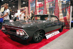 With the help of many sponsors and friends Tim King was able to finish this sweet 1966 Cehvelle in time for SEMA 2012