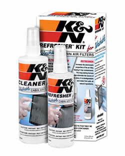 K&N Cabin Air Filters can be cleaned in a few simple steps with the K&N Refresher Kit 99-6000; not to be confused with K&N’s traditional Recharger kit 