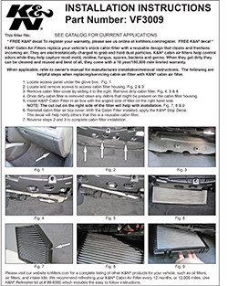 2008-2014 Audi K&N cabin air filter installation instructions
