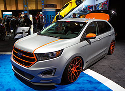 The Vaccar 2015 Ford Edge Sport is precisely stanced using advanced Air Lift air suspension and a “floating” air tank in the vehicle’s rear hatch