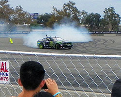 The Auto Enthusiast Day presented by Nitto Tire hosted drift demos every hour and at one point had five drivers, including Vaughn Gittin Jr, on the course at the same time