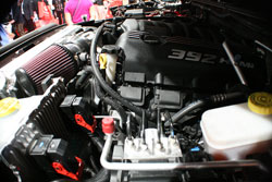 VWerks opted to use a high flow K&N air filter for their custom intake set up on this 2012 Wrangler SEMA Show vehicleion