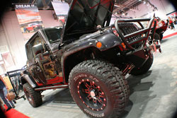 There is a long list of upgrades for this cool 2012 Wrangler in order to meet SEMA attendees expectations
