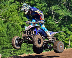 In moto 1 of the Mountain Dew AMA ATV Motocross Pro class race at Loretta Lyn’s Ranch, K&N filters supported Chad Wienen went on to cross the finish line in second