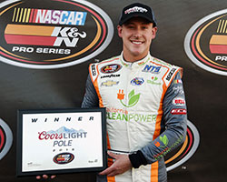 It was Daniel Hemric who earned the pole position and 21 means 21 Pole Award presented by Coors Light with his qualifying time of 20.796 seconds at 86.555 mph