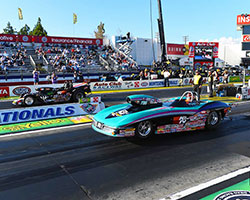 Steve Williams won the final round of Super Gas competition in his 1963 Chevrolet Corvette