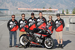 Kyle Wyman and his Team with his superbike