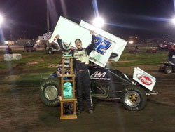 Forsberg lists winning the 1st annual Tyler Wolf Memorial in the A&A Motorsports No. 92, 410 Sprint Car as a 2013 season highlight.