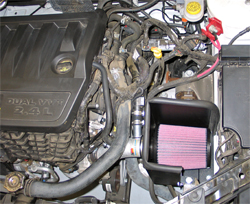 K&N performance air intake system 69-2542TS installed on a 2008 Dodge Avenger