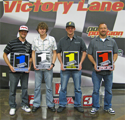 Robie Peterson, Corey Erhardt, Harold Waddel, Travis Whitlock, from left to right, were honored during the N.A.H.A. Pro Hillclimb awards banquet in Las Vegas, Nevada