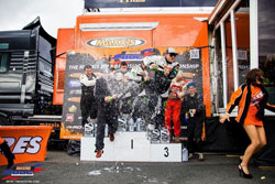 The podium was once again filled with the customary champagne bath and frivolity. 