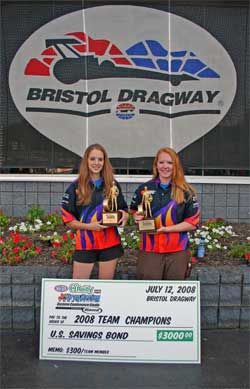 Heather and Allison Bell each earn a Wally at the Junior Dragster Eastern Conference Finals