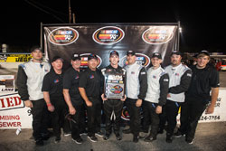 Ben Kennedy Team in Victory Lane after NAPA 150 at Five Flags Speedway in Pensacola, Florida