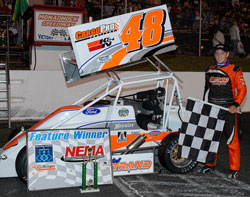 Todd Bertrand scores his first 2010 feature victory at Monadnock Speedway.