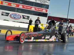 Brian Browell drove his V6 Chevy powered 2008 McKinney dragster to the Competition Eliminator final